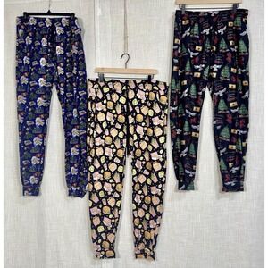 Pajama Joggers LOT Men's Women's L XL SOFT Polar Express Harry Potter Mcdonald's